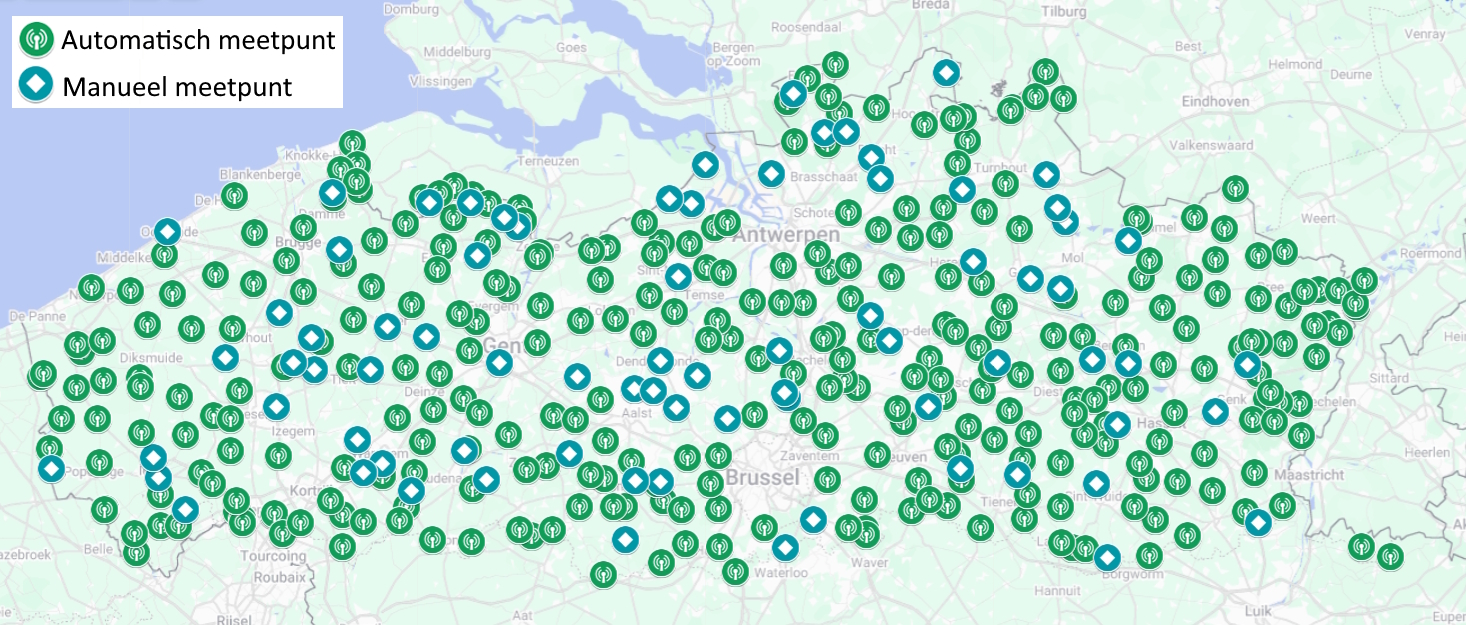 Grondwatermeetpunten in Vlaanderen