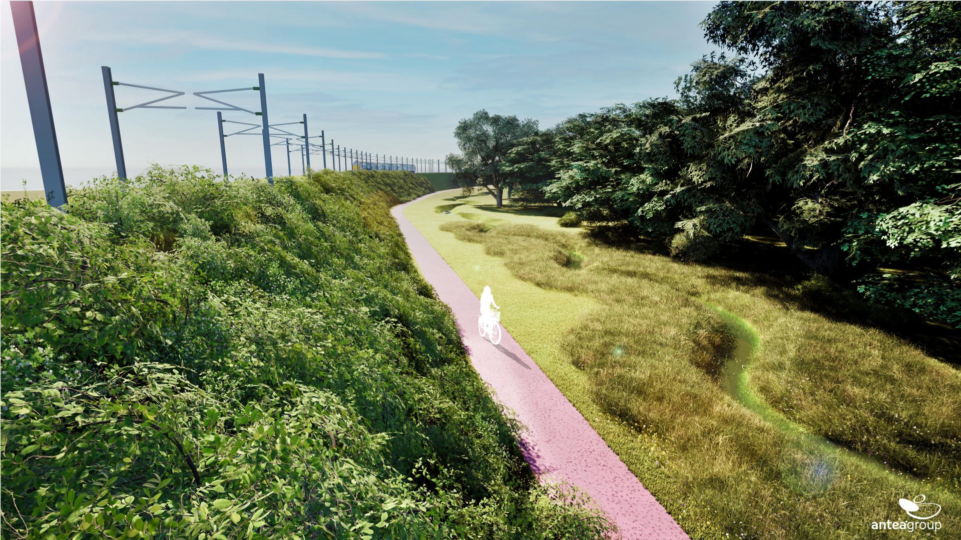 Visualisatie fietssnelweg en visnevengeul