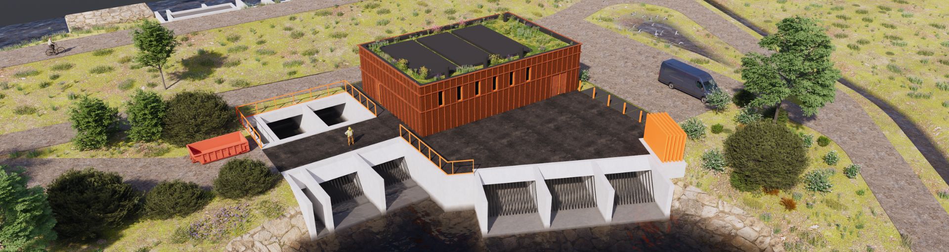 Toekomstbeeld uitwateringsconstructie op de Kalkenvaart